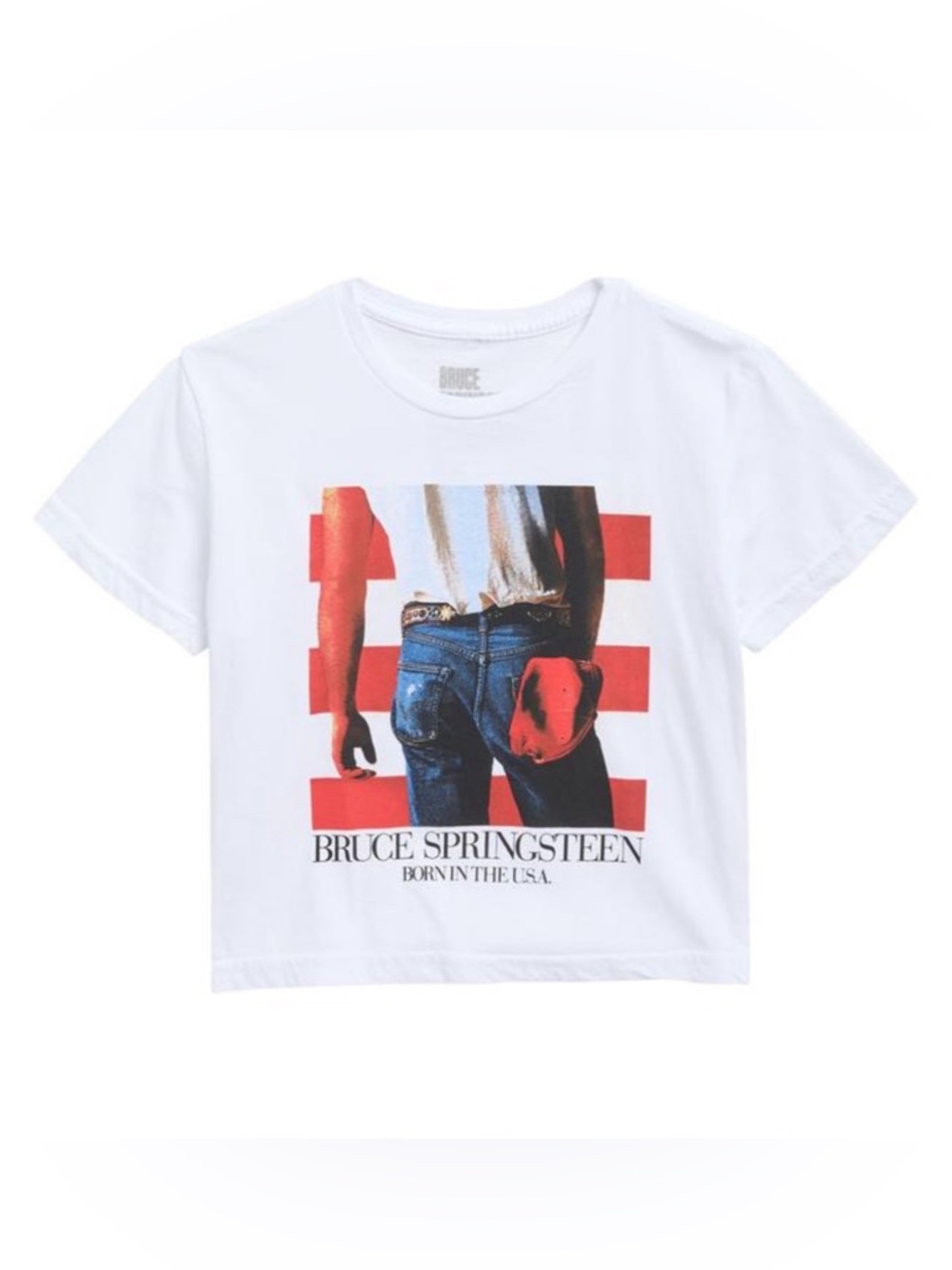NWT Women’s Bruce Springsteen Born in the USA graphic cotton cropped T-shirt